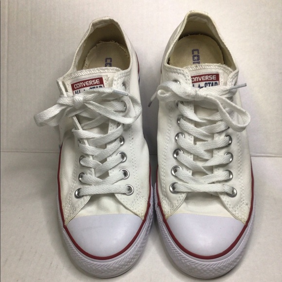 Converse all stars whit low tops men’s 8.5 w10.5